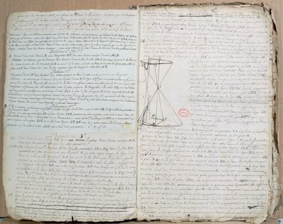 إم إس صفحة 198 من ترايت ديس سيكتشر كونيكز ، 1788 قلم وحبر على ورق بواسطة أندريه ماري أمبير